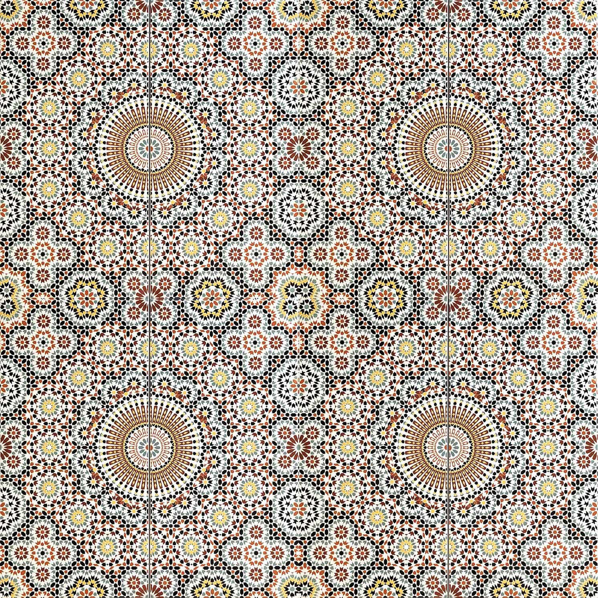 Arabesque Floret Moroccan Printed Ceramic Wall Tile House Of Archeion   HOA TILE WALL 2 8 1200x1201 