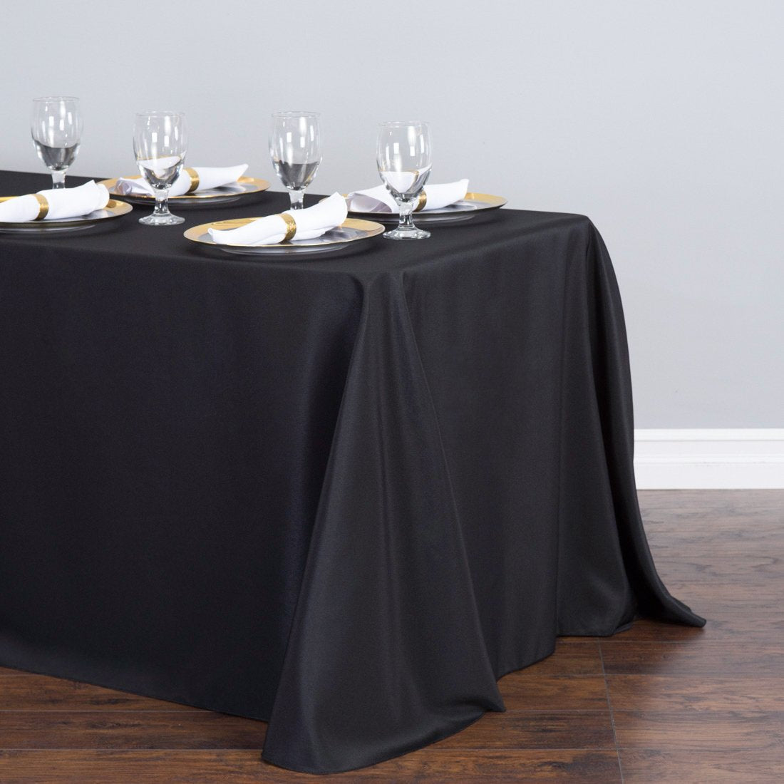 90 X 132 in. Rectangular with Round Corners Polyester Tablecloth (20 Colors) - LinenTablecloth product image