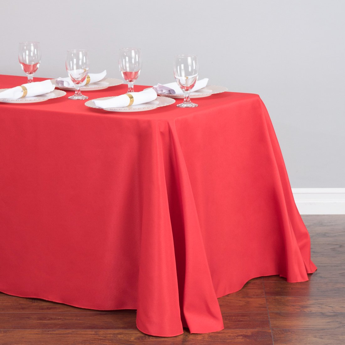 90 X 156 in. Rectangular with Round Corners Polyester Tablecloth (25 Colors) - LinenTablecloth product image