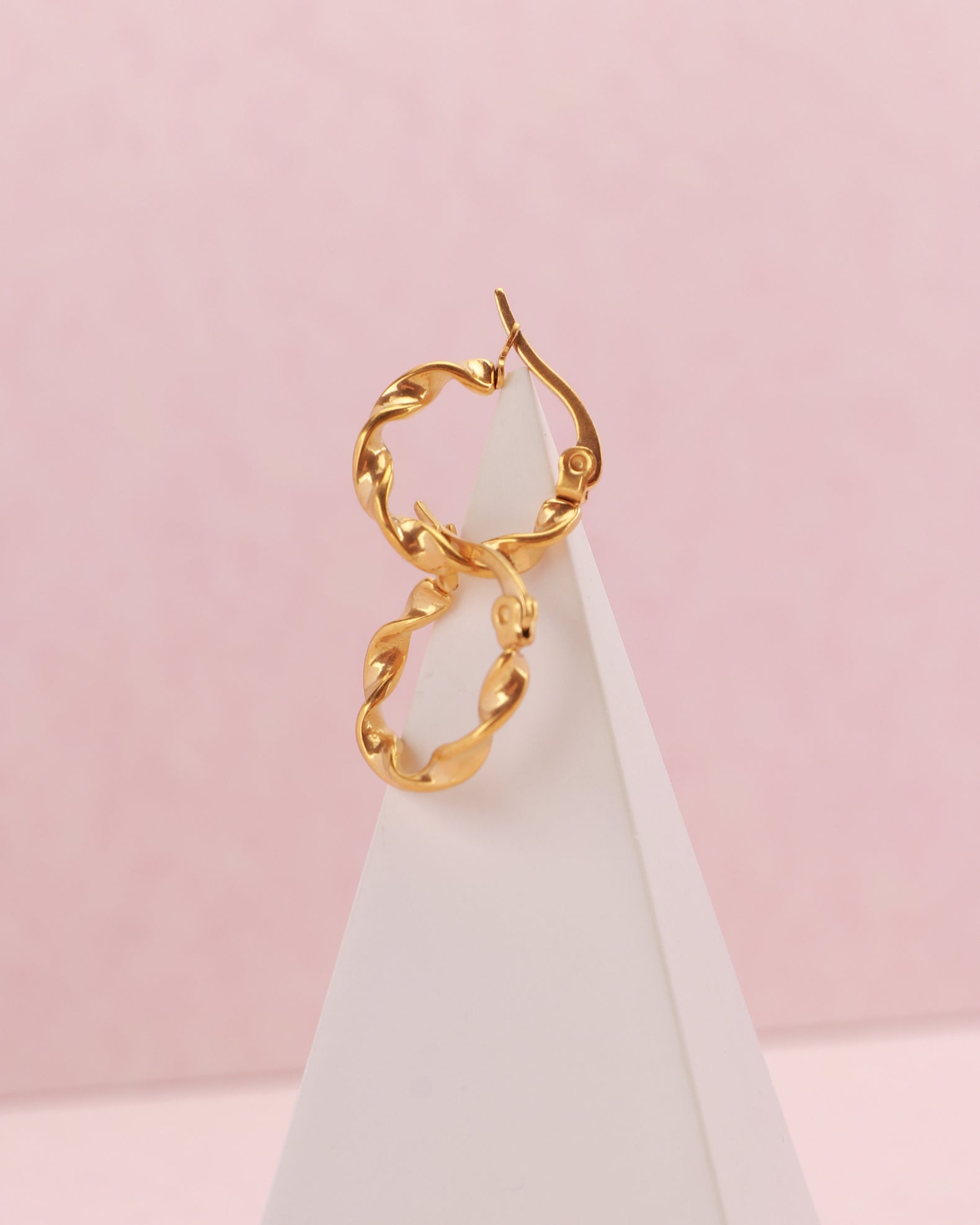 Josephine Gold Small Twist Hoop Earrings