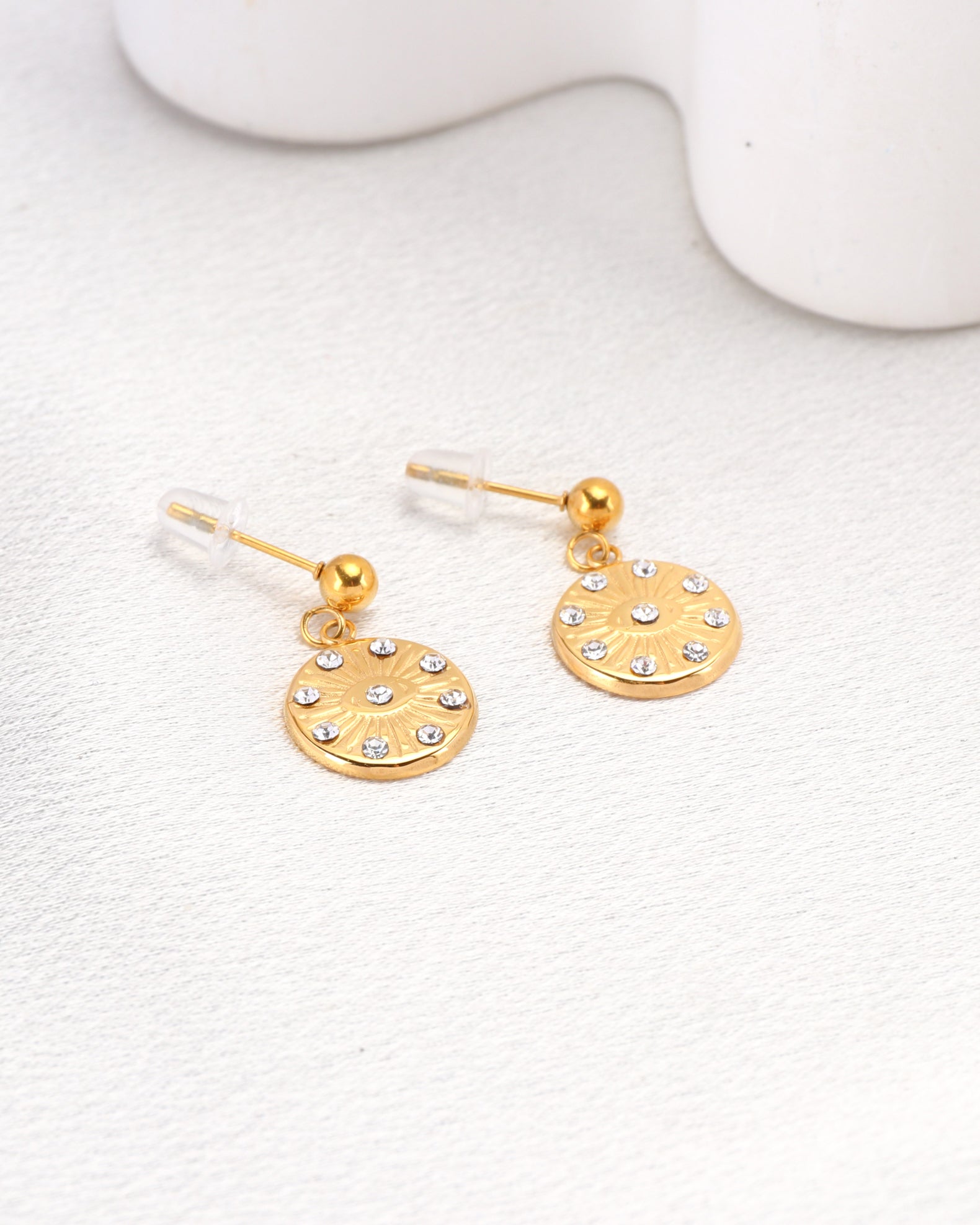 Zariah Gold Eye Zirconia Earrings