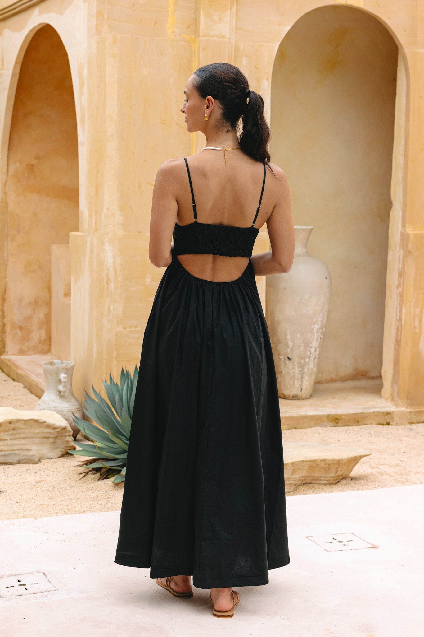 Azalia Black Flared Maxi Dress