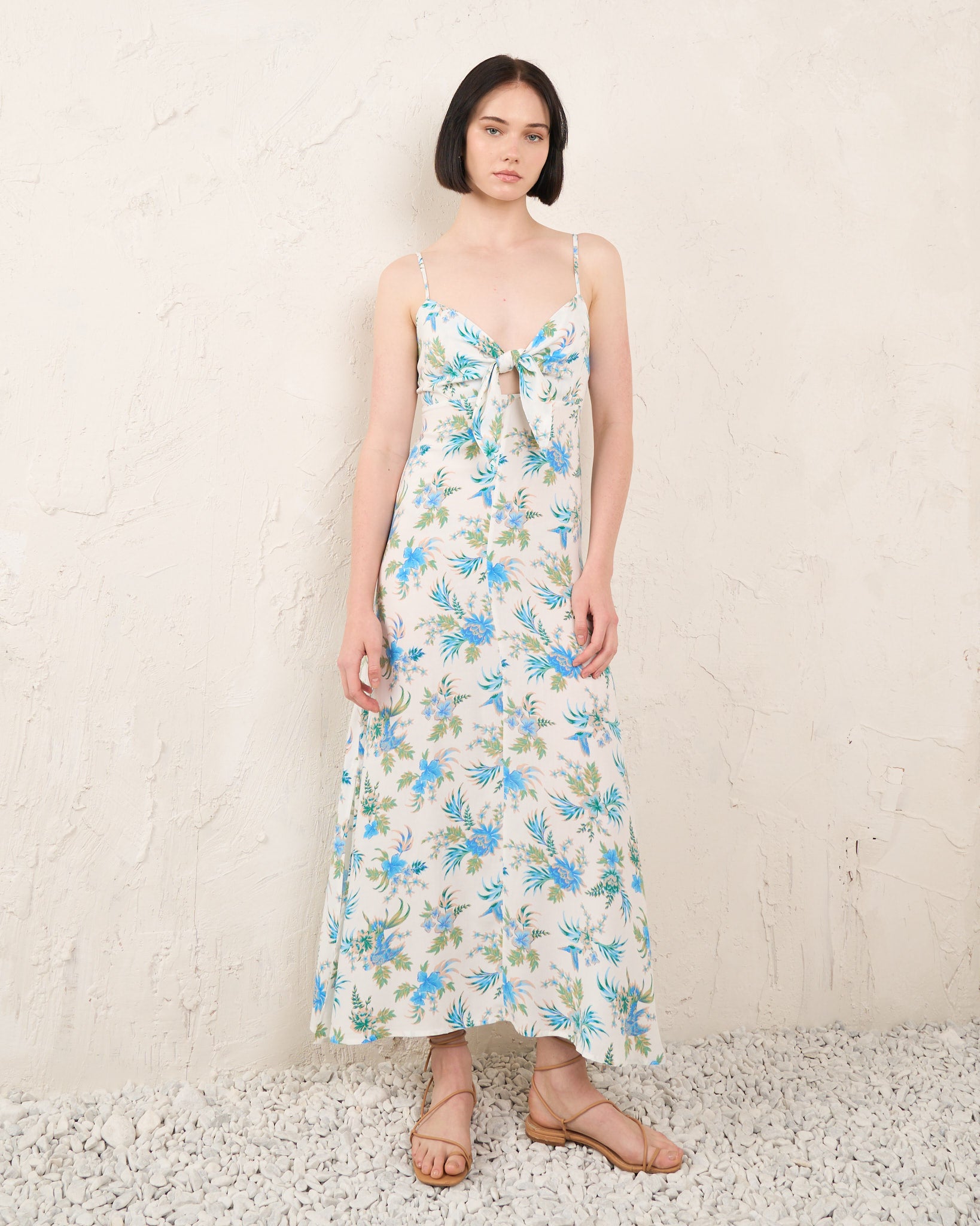 Madilyn Blue Floral Midi Dress