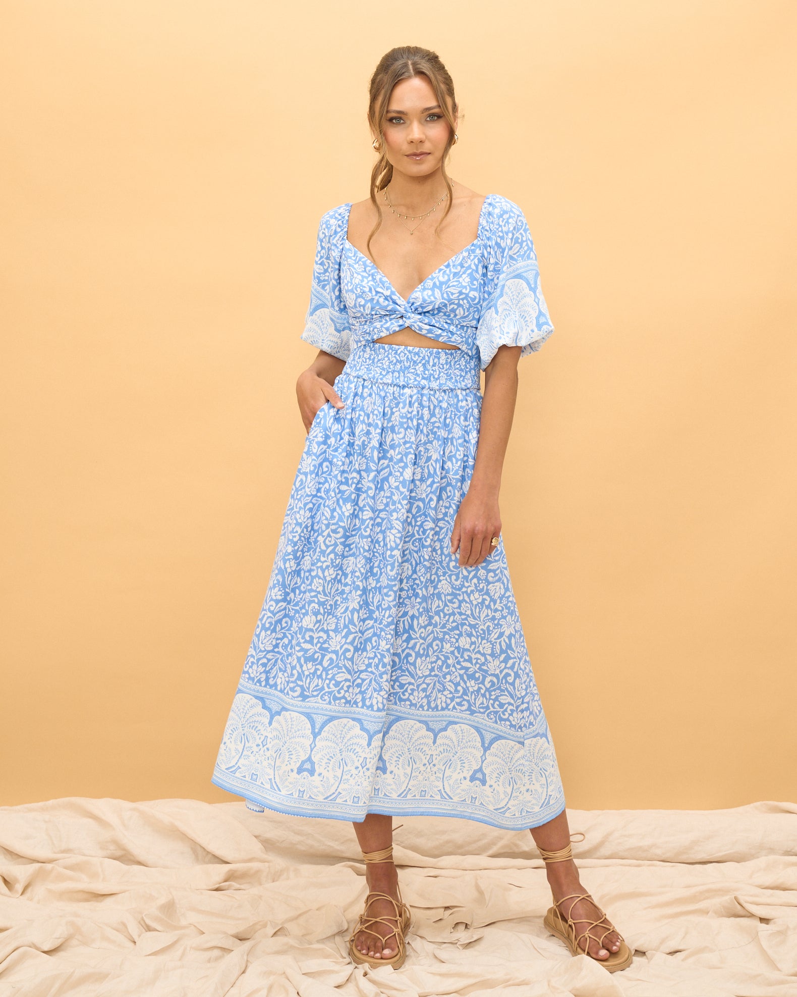 Siya Blue Boho Multiway Midi Dress – HEYCHIC