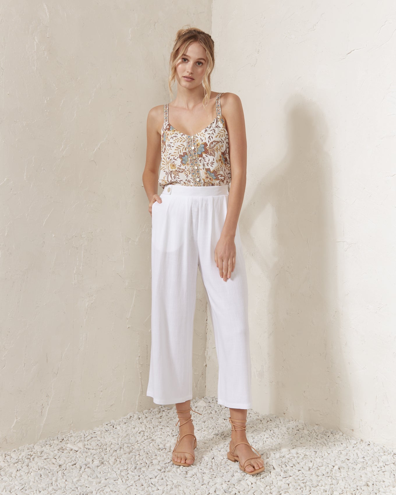 Quincy White Wide Leg Pants