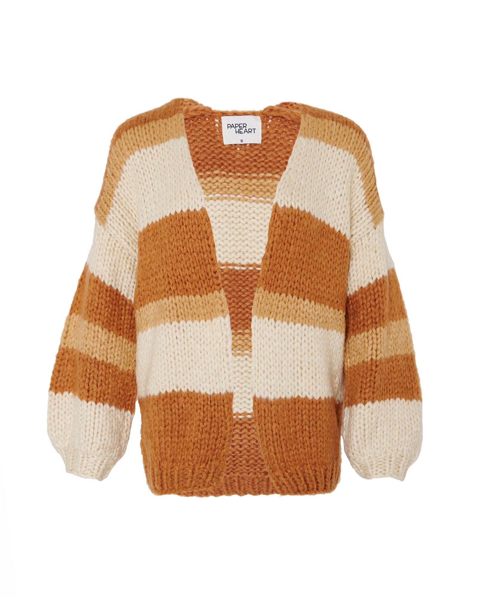 Elliot Camel Stripe Knit Cardigan