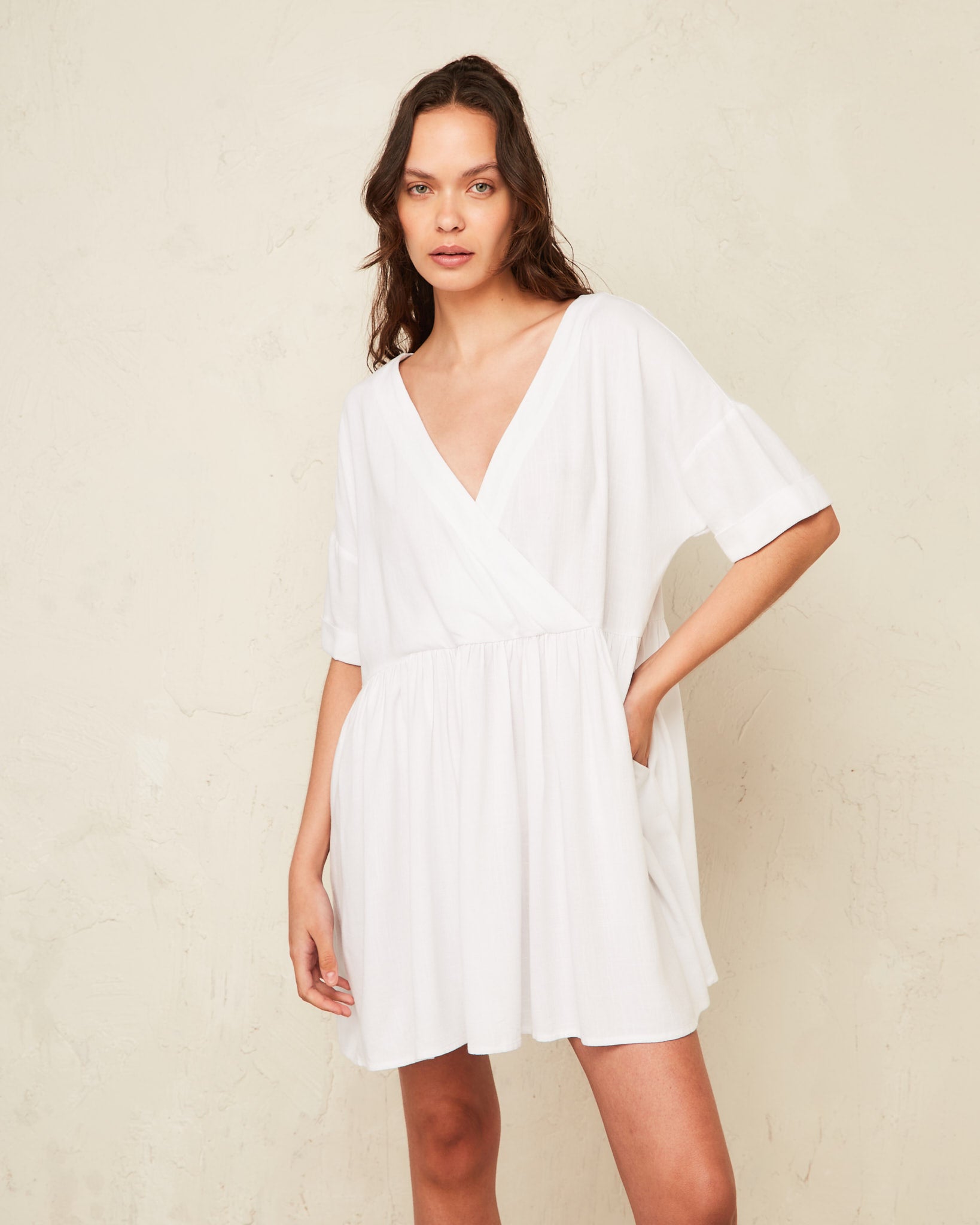 Kenzie White Reversible Mini Dress