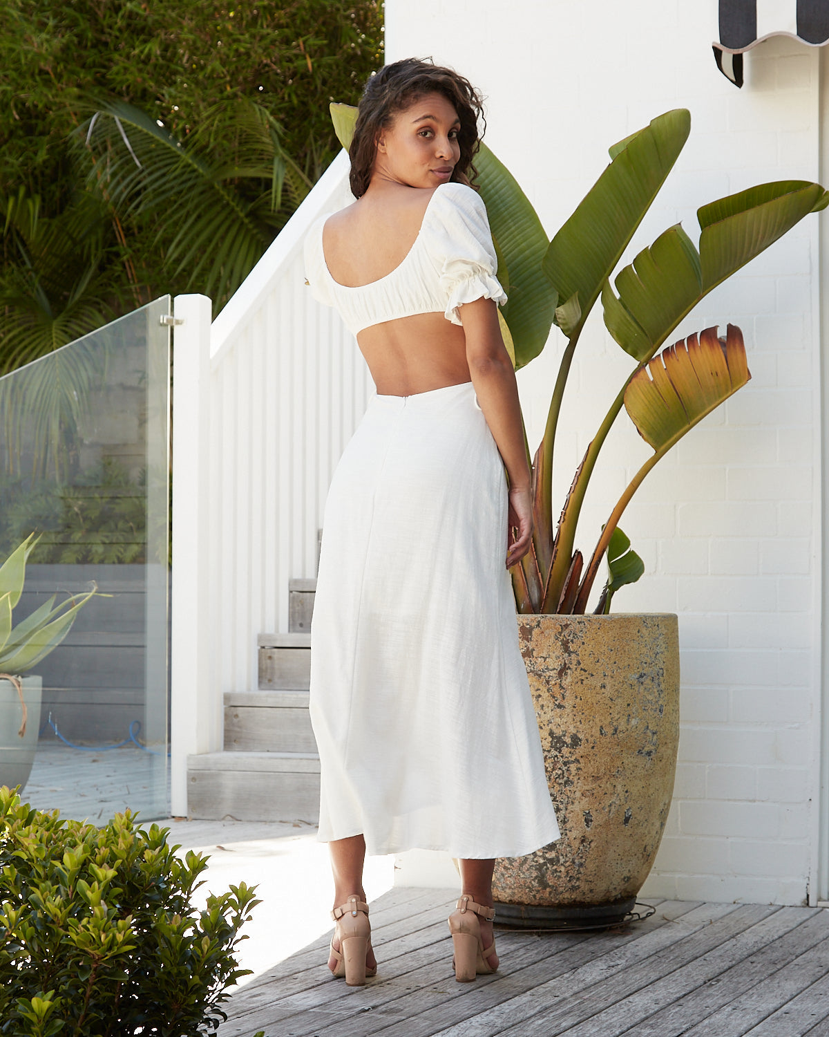 Gabriella White Cut Out Maxi Dress