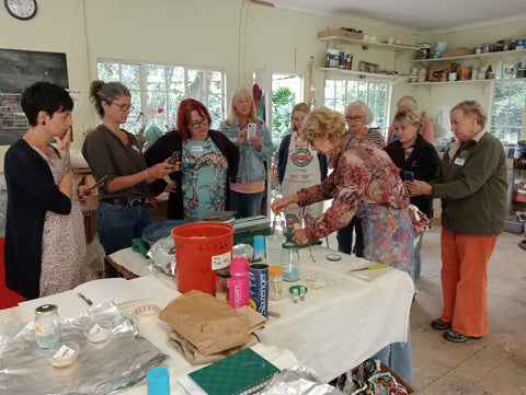 Angela Rivett-Carnac demonstrating her process