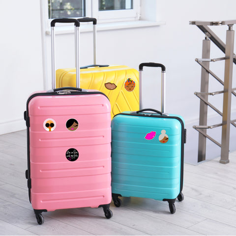 luggage with waterproof stickers