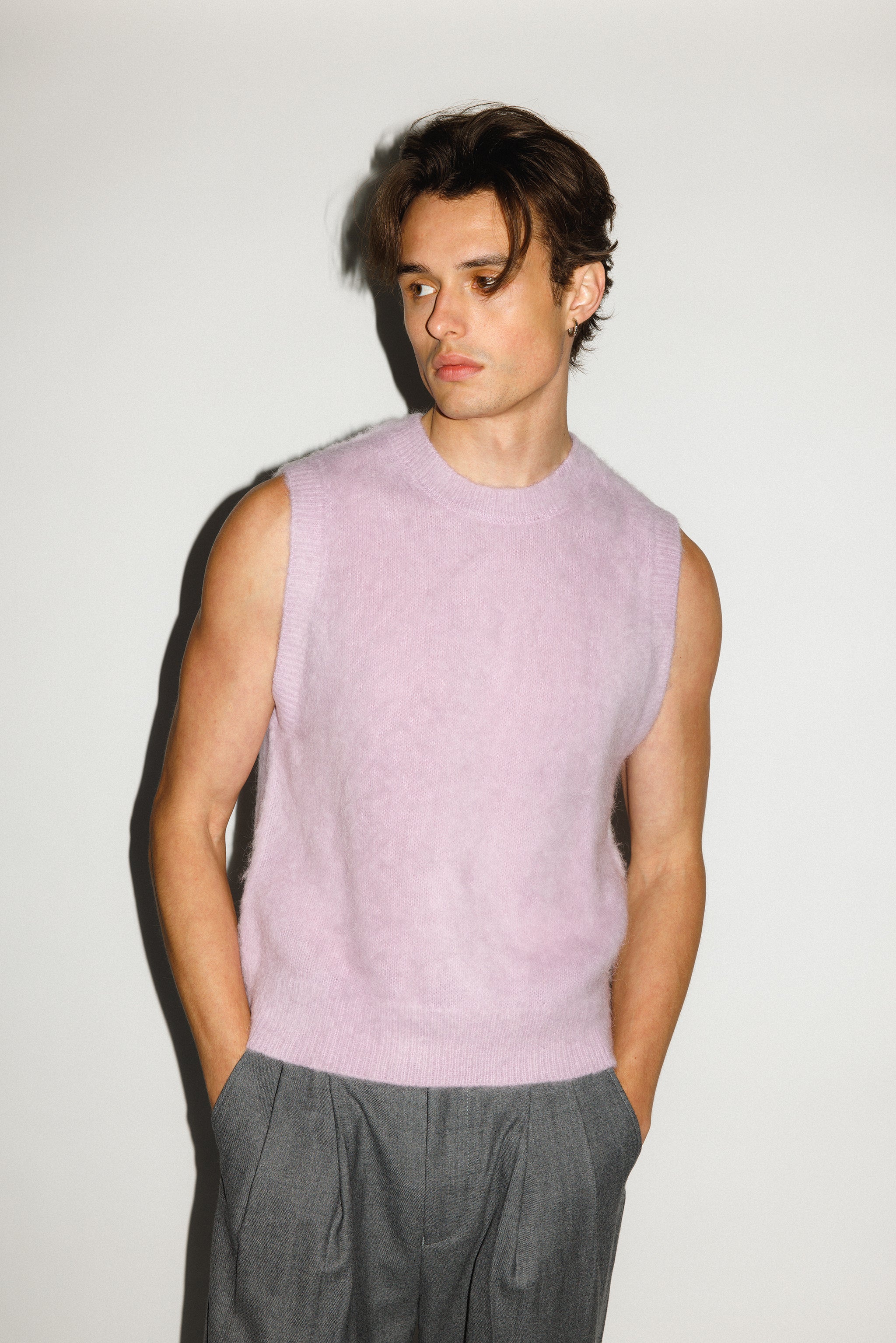 Canal Alpaca Knit Sweater Vest | Lavender