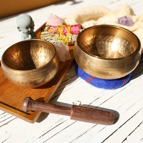 Tibetan Meditation Sound Bowl Handcrafted for Healing and Mindfulness Singing Bowl Set