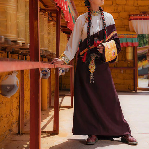 Tibetan Shirt Robe Clothing Lhasa Long Dress Women Clothing
