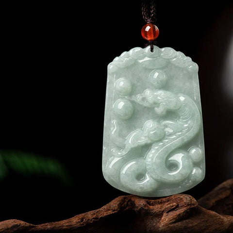 Natural Jade 12 Chinese Zodiac Abundance Amulet Pendant Necklace