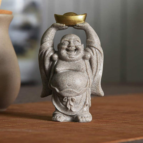 Laughing Buddha Resin Statue Blessing Home Decoration