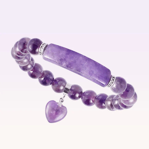 Buddha Stones Natural Quartz Love Heart Healing Beads Bracelet