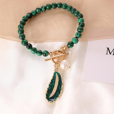 Buddha Stones Natural Malachite Calm Necklace & Bracelet