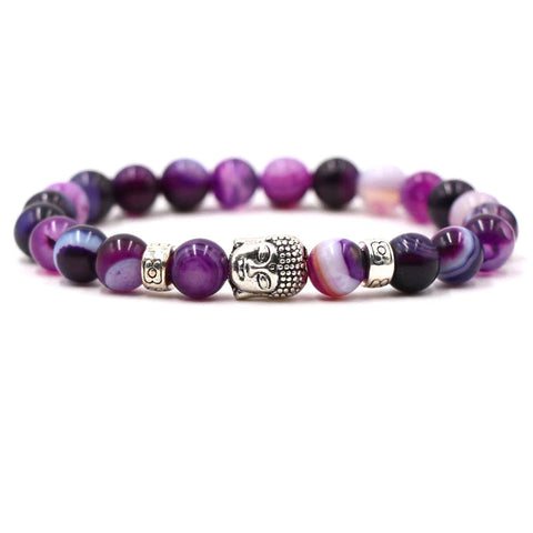 Buddha Purple Agate Protection Bracelet