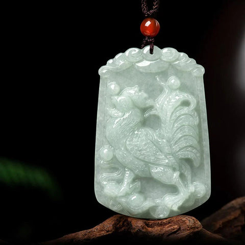 Natural Jade 12 Chinese Zodiac Abundance Amulet Pendant Necklace