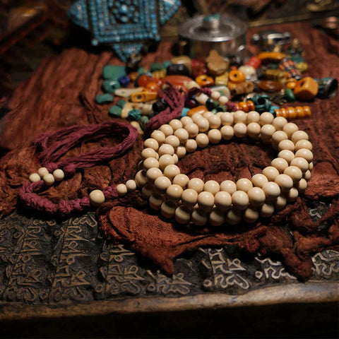 wood wrist mala