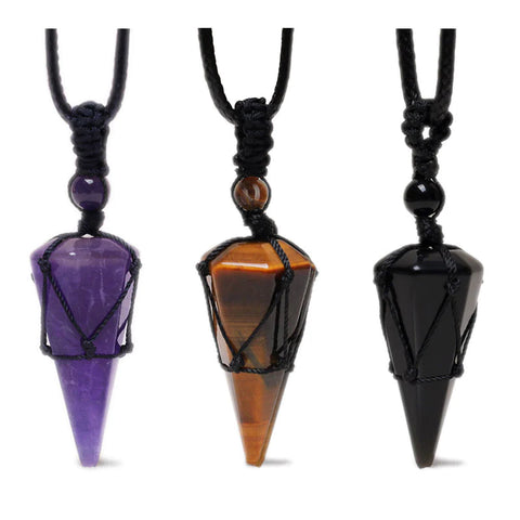 Buddha Stones Natural Stone Pointed Pendant Necklace