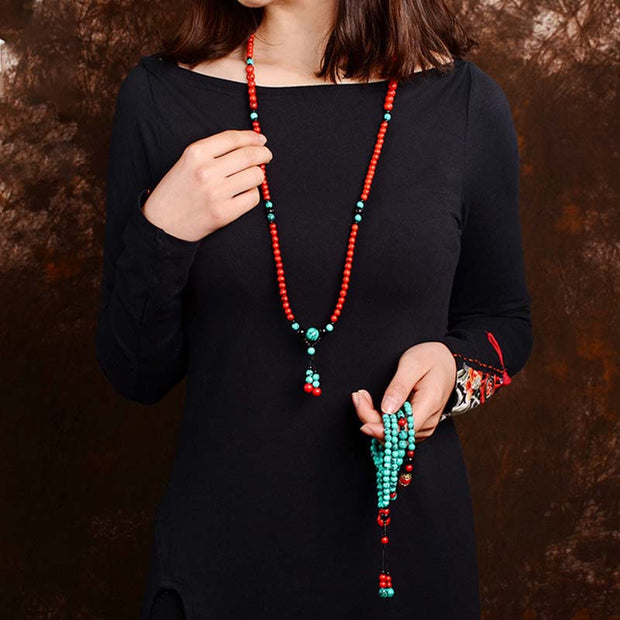 Turquoise Black Onyx Red Turquoise Bead Protection Bracelet