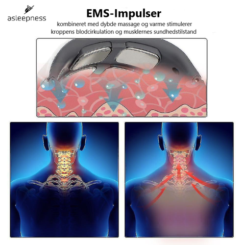 Effektiv Nakkemassage og halsmassage i hvid med 4 zoner med varme, massage og viberation