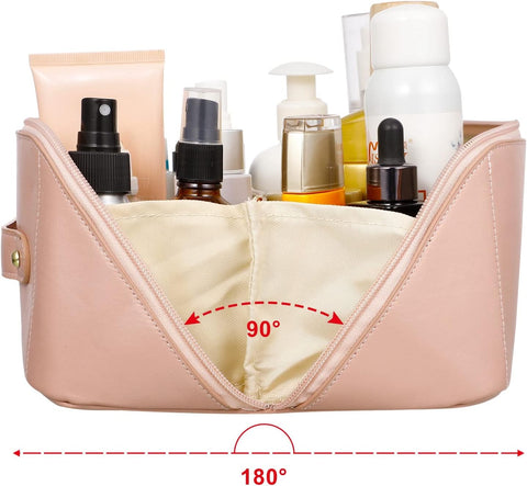 Toliettaske og makeup taske med optimal åbning og praktisk rumdeler