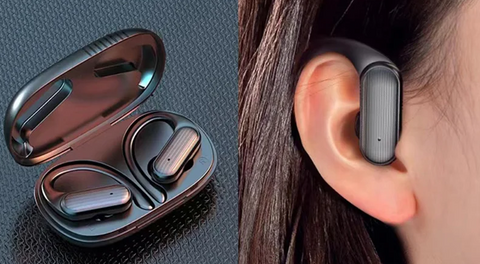 Ergonomisk Vandtæt Earplugs høretelefon og ørepropper med BT 5.3 og ørekrog i sort