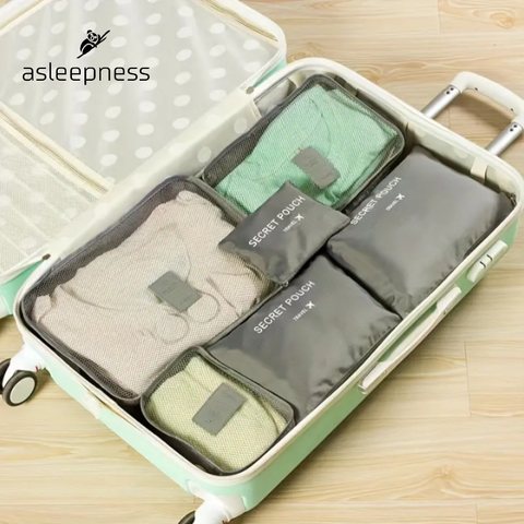 Smart Rejsetaske og pakkeposer til kuffert 6 dele i grå