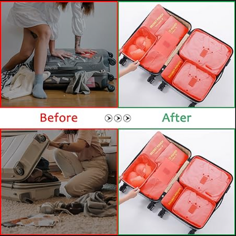 Smart Rejsetaske og pakketaske til kuffert under rejser og ture  i rosa og pink