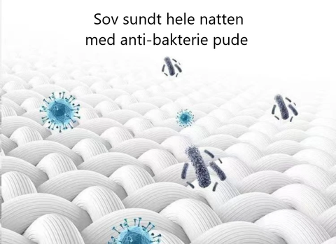 Anti bakterie 3D ergonomisk hovedpude og nakkestøtter i polyester i blå og hvid