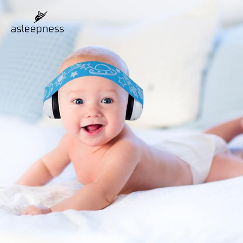 Bedste Baby og småbørn høreværn, hørebøffer og øreværn 25dB i hvid og blå