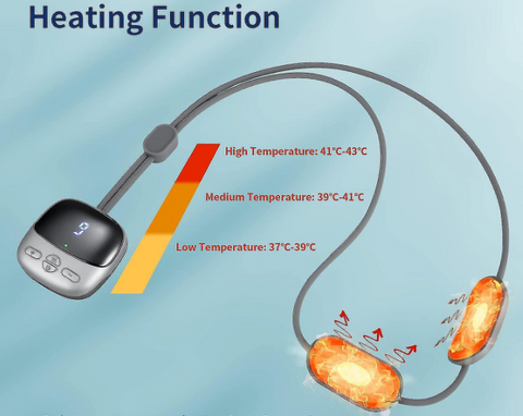 Effektiv EMS Varme og dybde massage 2 zoner i grå som halskæde