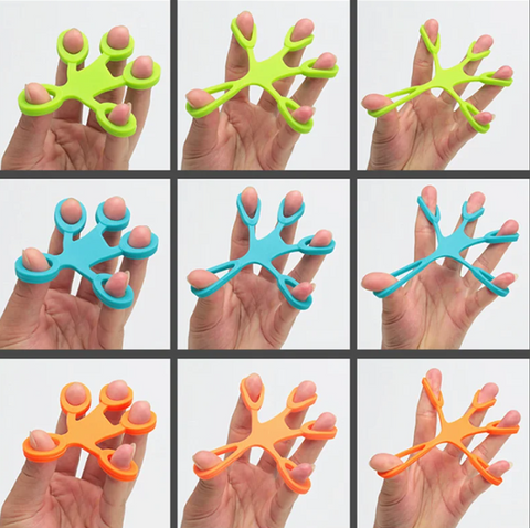 ADHD Sensorisk Fingergreb Elastikker og træningsbånd i silikone i grøn, blå og orange