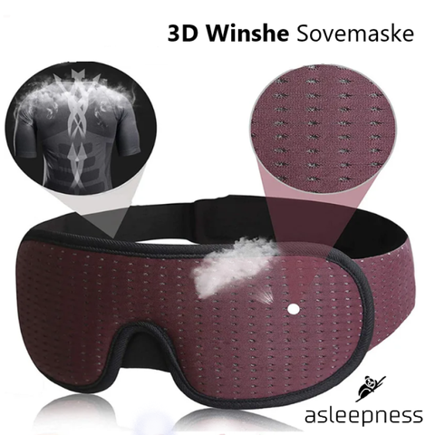 3D sovemaske og øjenmaske med vandfast materiale og i forskellig farver