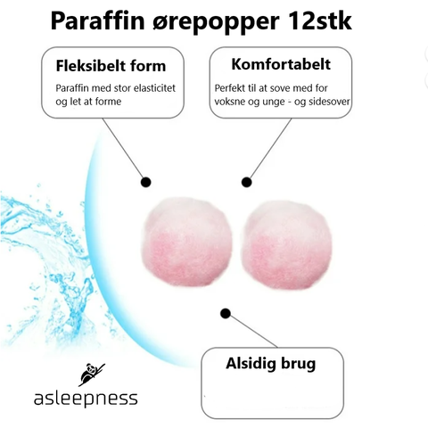 Fleksible paraffin ørepropper i pink til børn og voksne