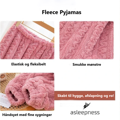 Kvalitetsmateriale i pyjamas i fleece og 2 delt i rosa
