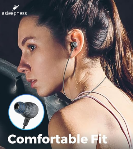 Smart Halsbånd headset og høretelefon til sport og søvn i  sort med 100 timers spilletid