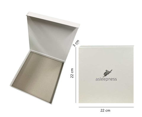 Magnetisk gaveæske til pudebetræk og sovemasker i hvid papir