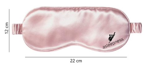 Pink sovemaske og øjenmaske i silke med faste mål 12x22 cm