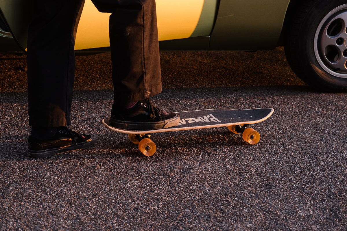 a Banzai Skateboard with a rider standing on it