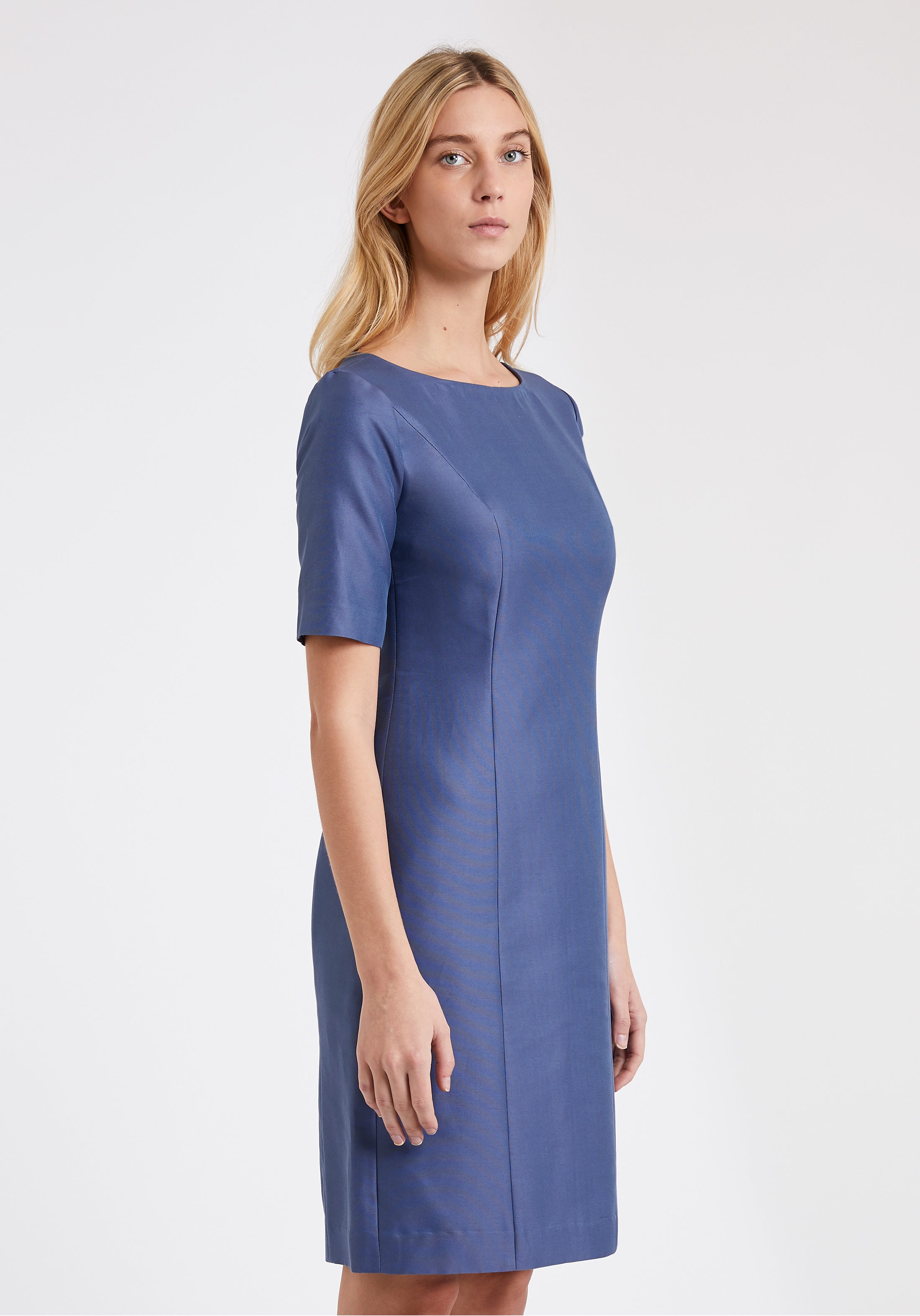 blue cotton dress