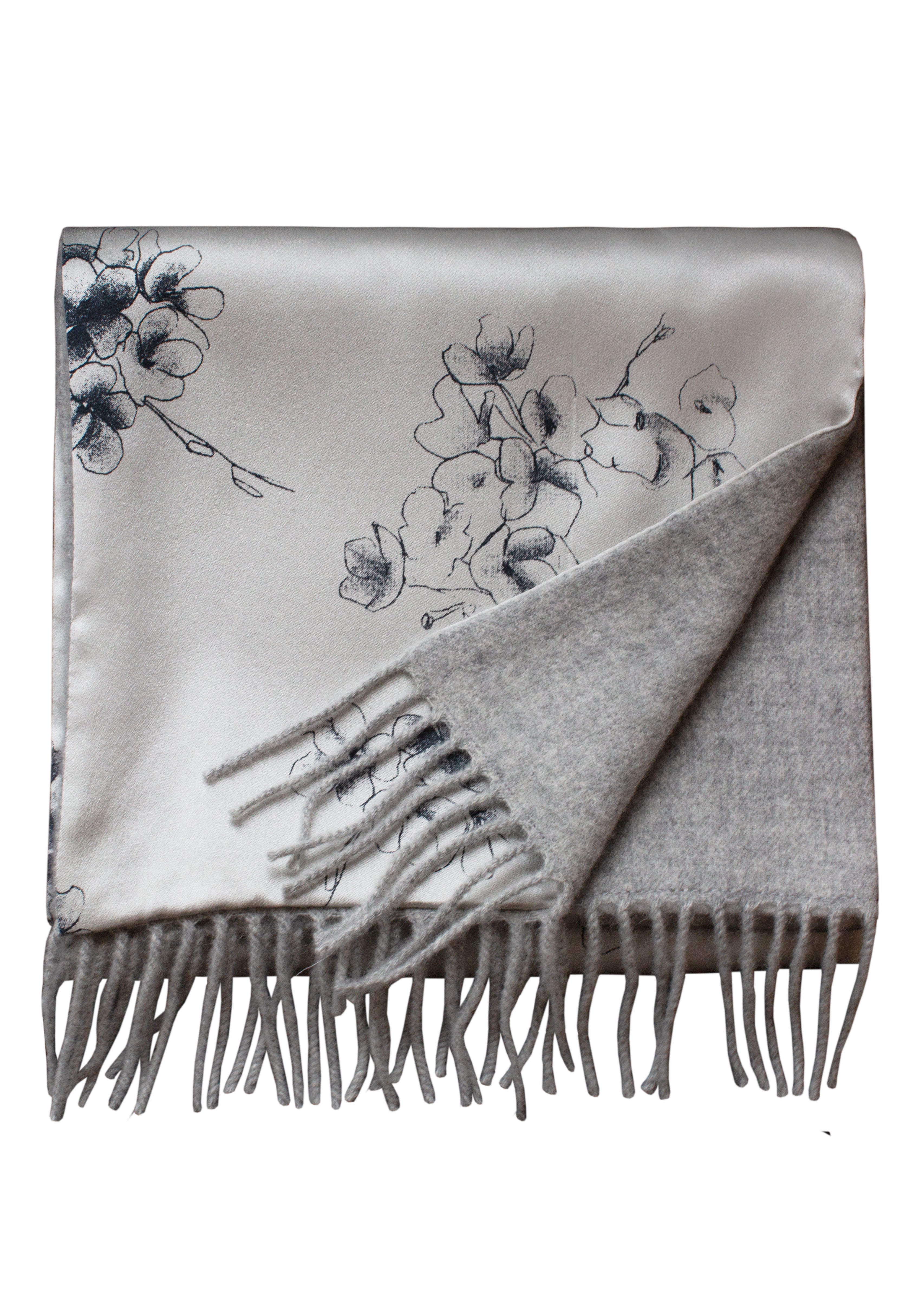 silk scarf silver