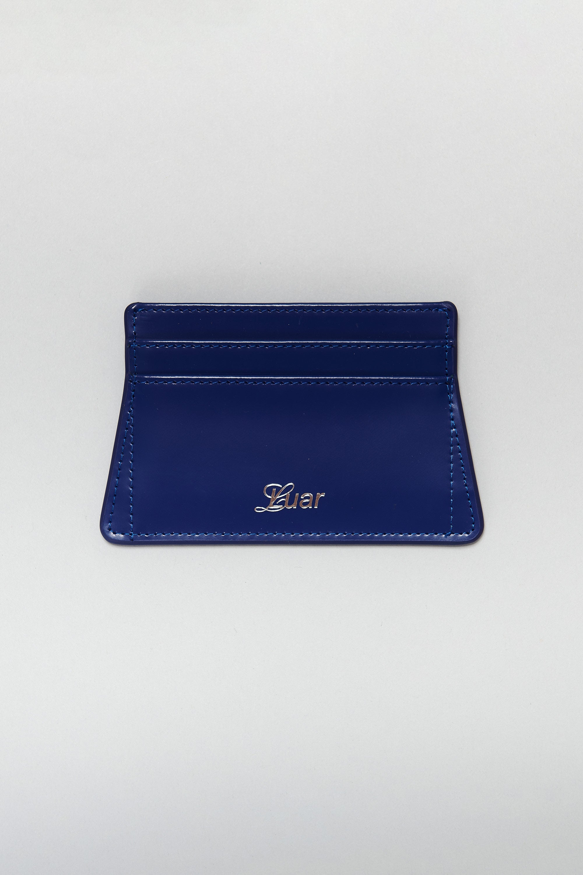 Ostrich Leather Cobalt Cardholder