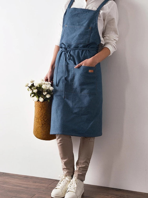 Vintage Inspired Cute Linen Apron 'Sunshine', Feminine apron - Linenbee