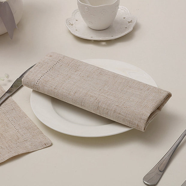 Luxe Hemstitched Bordered Linen Placemats