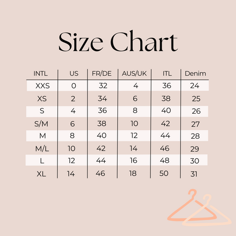 Size Chart — You Are Here FW