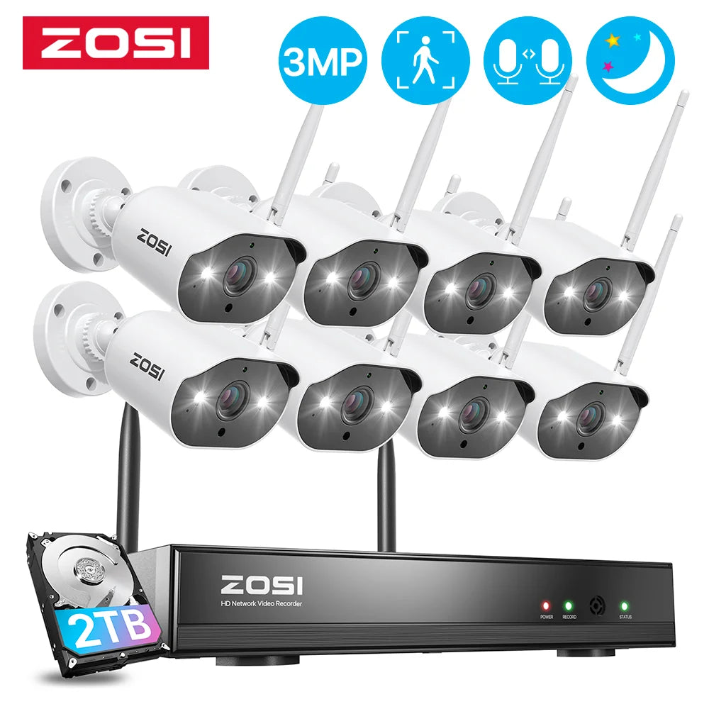 ZOSI 3MP Wireless Security Camera System 2K