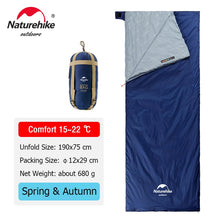 Load image into Gallery viewer, Naturehike Sleeping Bag LW180 Ultralight Cotton Sleeping Bag Spring Summer Sleeping Bag Outdoor Hiking Camping Sleeping Bag
